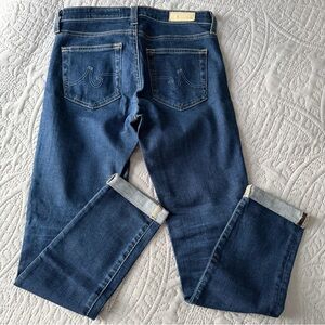 Ag Adriano Goldschmied | The Prima Cigarette Leg Roll Up Dark Blue Denim Jeans